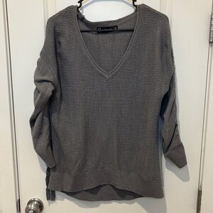 New York & Company Charcoal V-Neck Sweater